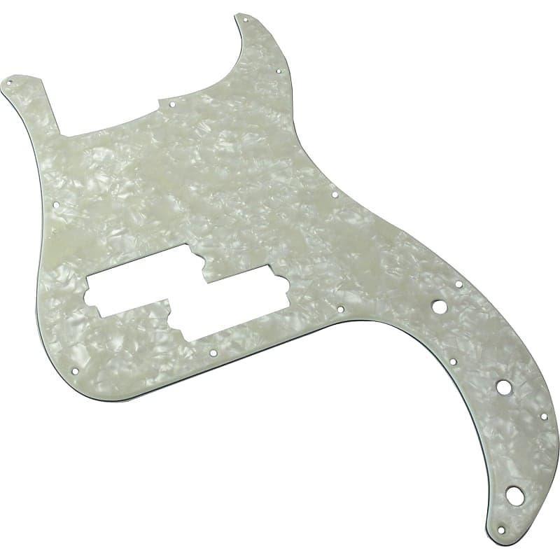 Pickguard - Fender, for American Standard P-Bass, 13-hole, Color: White Pearloid image 1