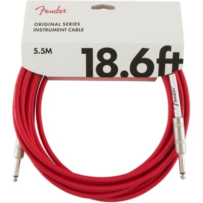 Fender Original Series Instrument Cable 18.6 Foot Fiesta Red image 1