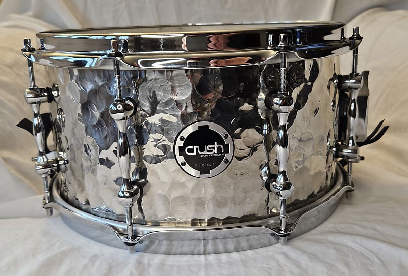 Crush Hand Hammered Steel Snare Drum 2015 13" x 7" Chrome Reverb