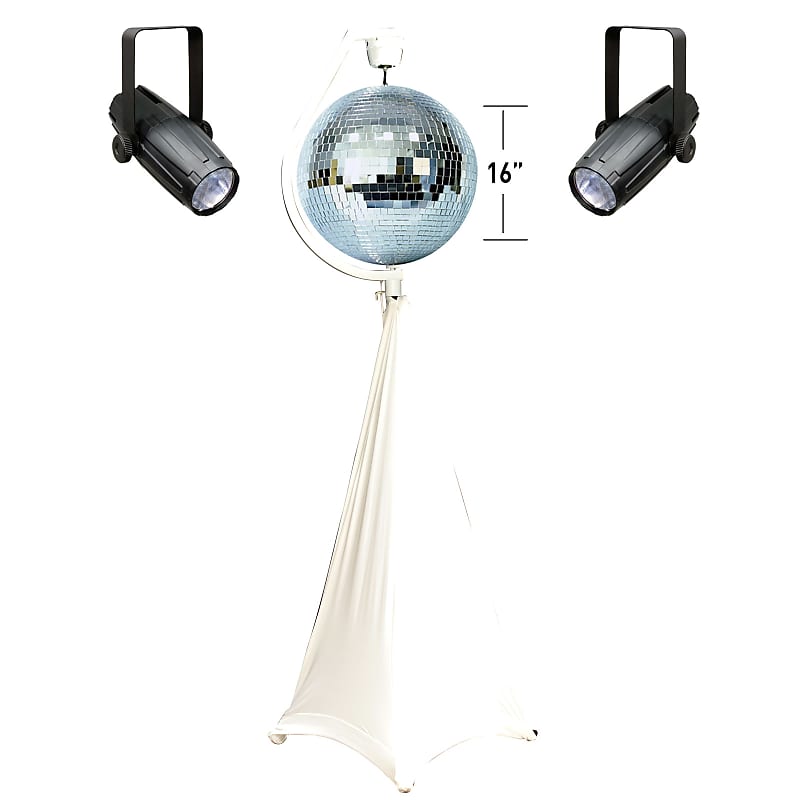 ADJ M1616 16" Glass Mirror Ball Kit w Stand, Motor, Scrim & Reverb