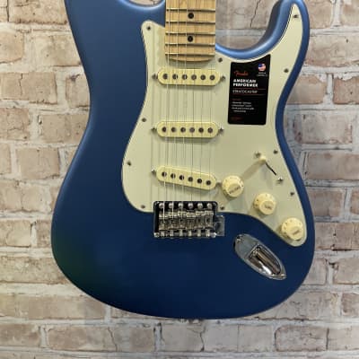 Fender American Performer Stratocaster with Maple Fretboard - Satin Lake Placid Blue (King Of Prussia, PA) image 2