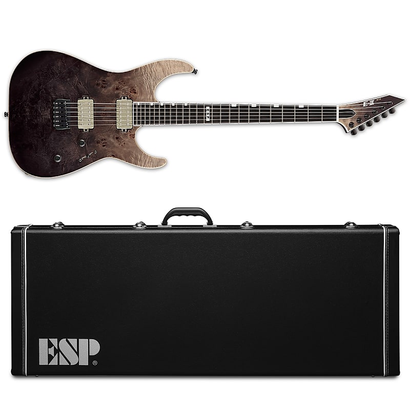 ESP E-II M-II NT Black Natural Fade Electric Guitar + Hard Case MII M II MIJ Stoptail - NEW image 1