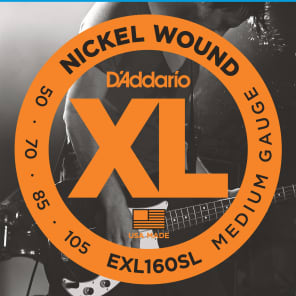 D'Addario EXL160SL Nickel Wound Super Long Scale Bass Guitar Strings, Medium Gauge