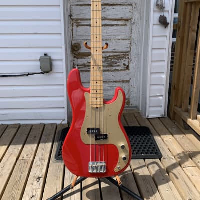 Fender Precision Bass - Roger Waters Signature Neck 2010, Standard P Bass Body 1990 Bronco Red image 1
