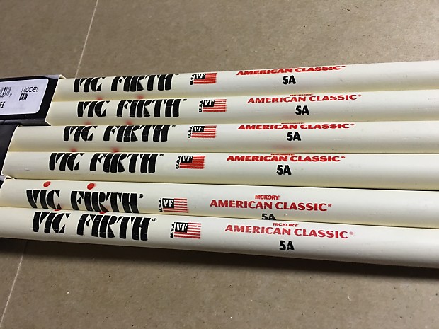 VicFirth 5A White Drum Sticks 3 Pairs