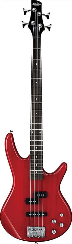 Ibanez Model GSR200TR Gio SR 4-String Electric Bass Guitar, Transparent Red image 1
