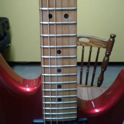 Peavey Milestone six string guitar 1985 Red metallic image 6