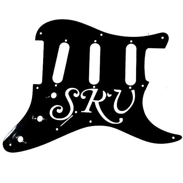 Fender SRV Stevie Ray Vaughan Black Pickguard & Backplate Strat Signature  Scratchplate 8 Hole Stratocaster