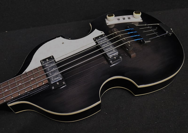 Hofner IGNITION PRO Beatle Bass HI-BB-PE-TBK comes with Flat Wounds & 500/1 Tea Cup Knobs in Transparent Black & Case image 1