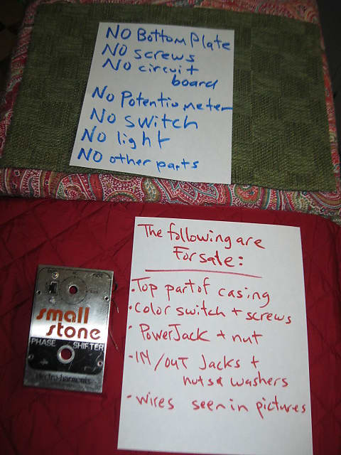 used vintage (mid to late 1970s) Electro-Harmonix Small Stone EH4800 USA TOP part of casing, color switch + screws, Power, In, Out Jacks +nuts/washers, some wires [NO: bottom part of casing, Circuit Board, CB Components, Pot, Switch, Light, Other Wires] image 1