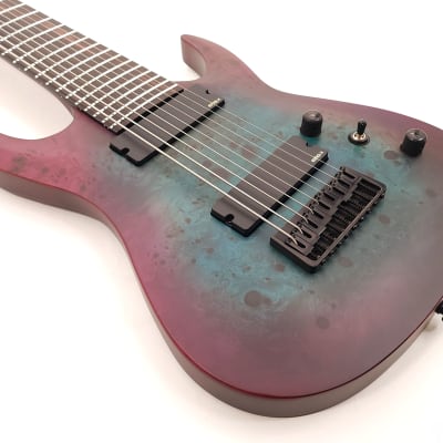 Agile 9 String  30" Scale Septor Elite 930 EB EMG-X Blue / Purple Burl Electric Guitar image 5