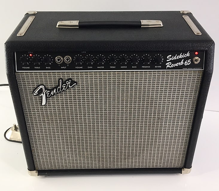 1987 Vintage Made in Japan Fender Sidekick Reverb 65 Rare Rivera Designed  Blackface Amp +Free Pedal!