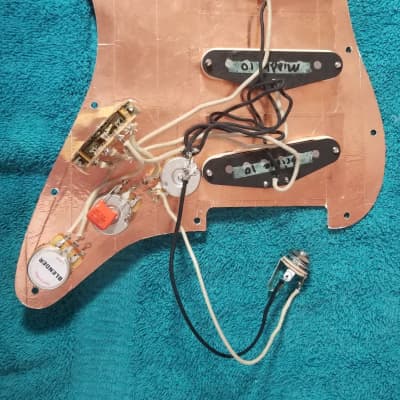 Stratocaster loaded pickguard with Lambertones The Triple Shot vintage pickups/Tone Shaper Blender wiring image 2