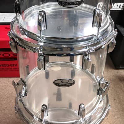 Pearl Crystal Beat Acrylic 4 Piece Drum Set 20/12/14/16 Ultra Clear, Extra Floor Tom, Clean, Unique image 12