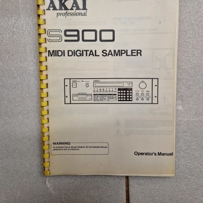 Akai S900 Operator's Manual Original