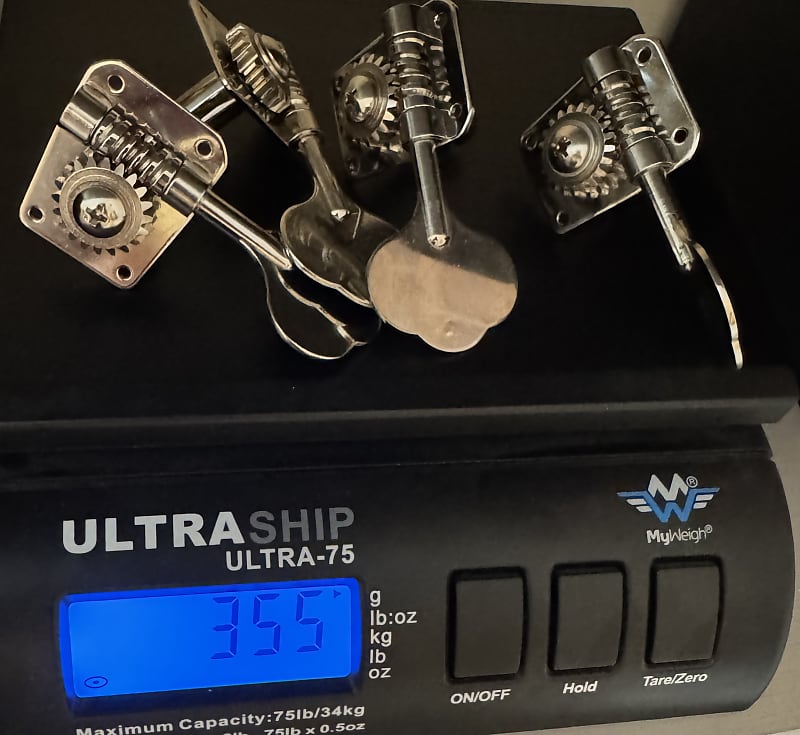 Fender Mustang bass tuners with screws 1998 - Chrome image 1