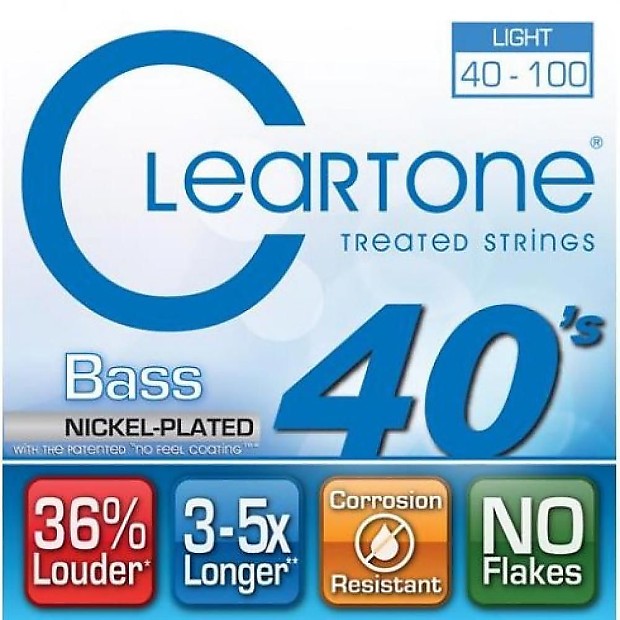 Cleartone 6440 Coated Nickel Bass Guitar Strings - Light (40-100) image 1