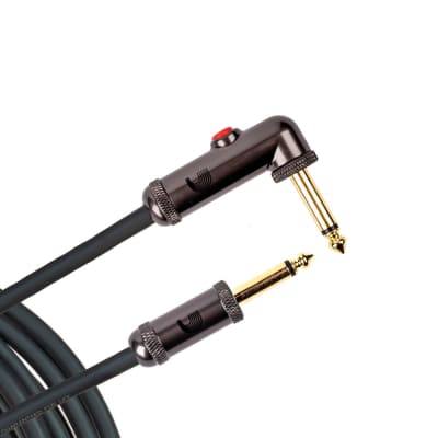 D'Addario PW-AGLRA-20 Circuit Breaker Instrument Cable with Latching Cut-Off Switch, Right Angle Plug, 20 feet image 1
