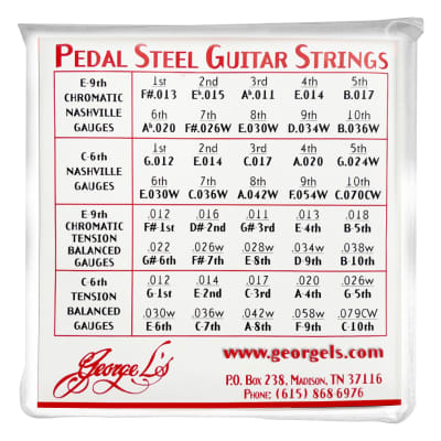 Immagine George L's Pedal Steel Stainless Steel Guitar Strings (E 9th Tension Balanced) - 3