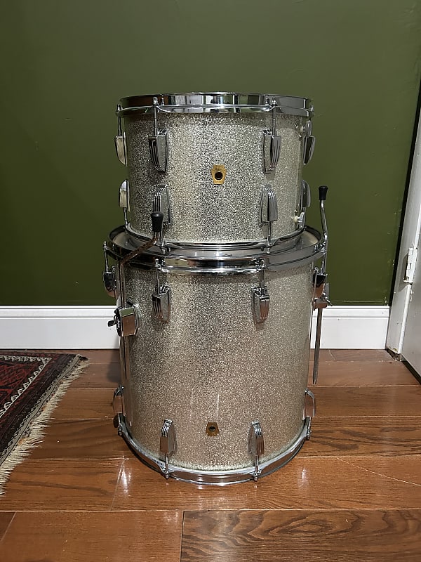 1968 Ludwig 9x13 And 16x16 Silver Sparkle Vintage Toms Reverb