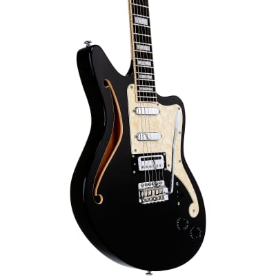 D'Angelico Premier Series Bedford SH Limited-Edition Electric Guitar with Tremolo Black Flake image 3