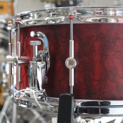 651 Drums Red Waterfall Bubinga 6.5x14" Snare image 5
