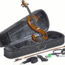 Stagg EVN-4/4-VBR Silent Violin Set w/ Case, Headphones Violin Burst
