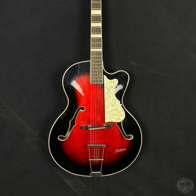 Tellson Single cutaway Jazz/Swing Guitar from the 60`s in red sunburst finish for sale
