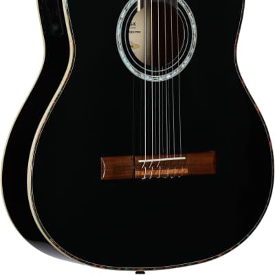 Ortega RCE145 Classical Acoustic-Electric Guitar (with Gig Bag) - Black image 4