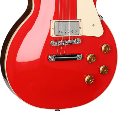 Gibson Les Paul Standard 50s Custom Color Electric Guitar, Plain Top (with Case), Cardinal Red image 3