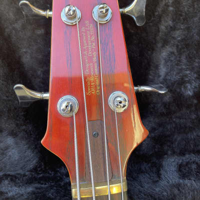 Aria Pro II SB-1000 Bass 1981 Padauk Red MIJ Matsumoku image 7
