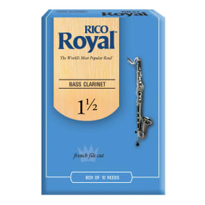 Rico REB1015 Royal Bass Clarinet Reeds - Strength 1.5 (10-Pack)