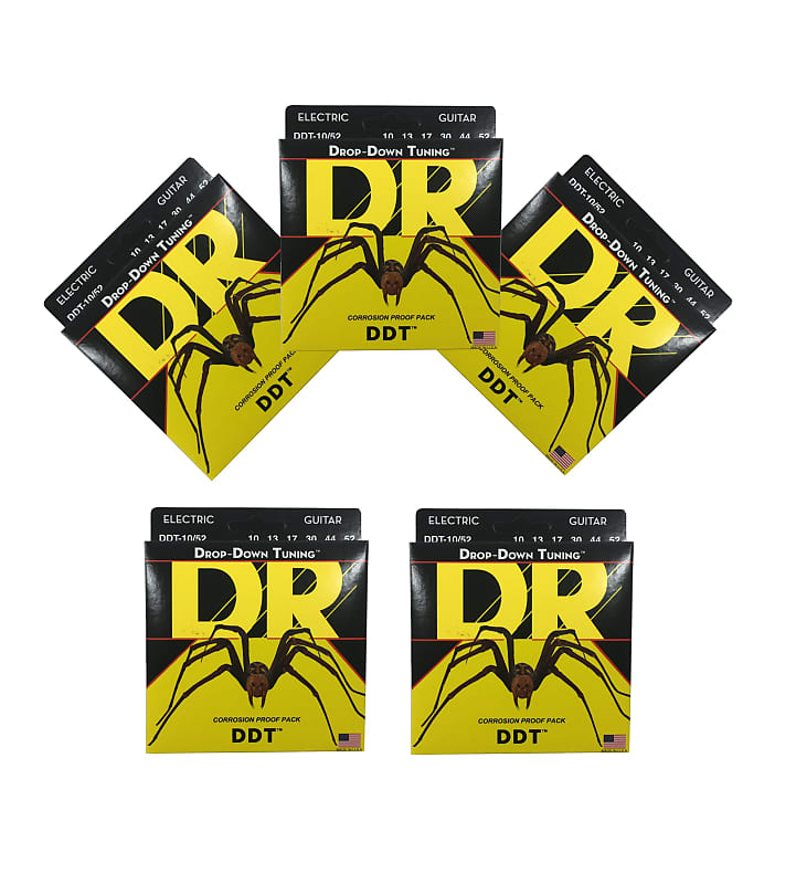 DR Guitar Strings 5 Pack Electric DDT Drop Down Tuning 10-52 image 1