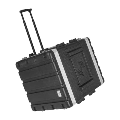 STRC-A10UT | Lightweight and Compact 10U PA/DJ ABS Road Case w/ 9U Rack Space, 19” Depth, Retractable Handle, Wheels, Heavy-Duty Latches image 6