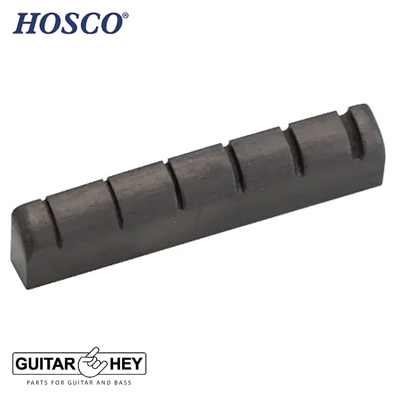 NEW Hosco Black Bone Nut for Gibson Style Pre-slotted and Shaped 43.4mm 1-45/64" image 1