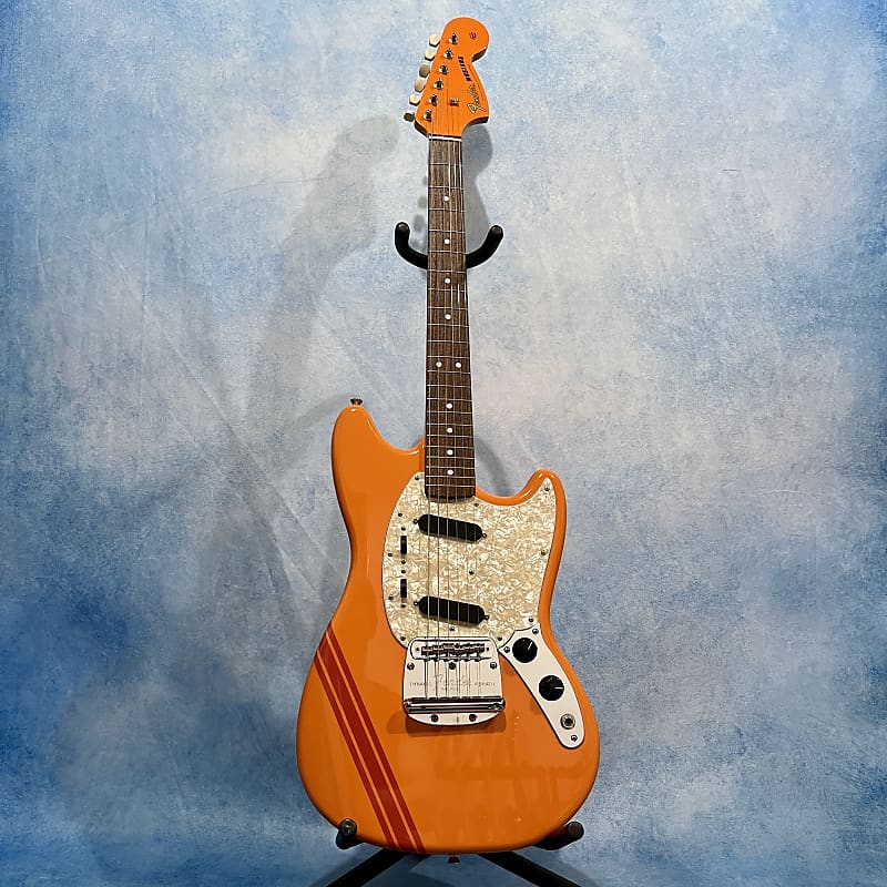 2021 Fender Japan Traditional II 60s Competition Mustang Capri Orange W/ Matching Headstock image 1