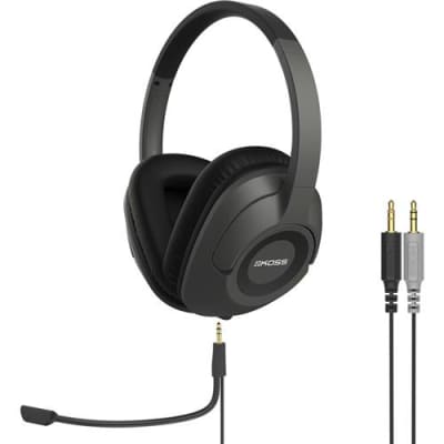 Koss SB42 Headset with Detachable Boom Microphone, Gray image 1