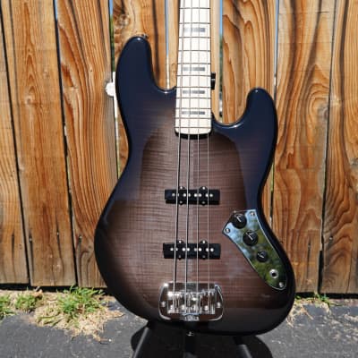 G&L USA Custom Shop JB Blackburst 4-String Electric Bass w/ Black Tolex Case (2023) image 3