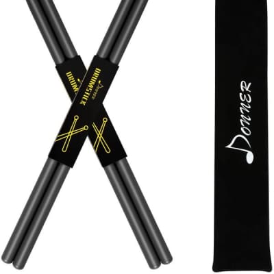 Snare Drum Sticks 5A Classic Maple Wood Drumstick Black with Carrying Bag image 1