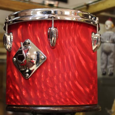 1966 Slingerland 'Modern Combo' in Red Satin Flame 14x18 14x16 9x13 9x10 image 6