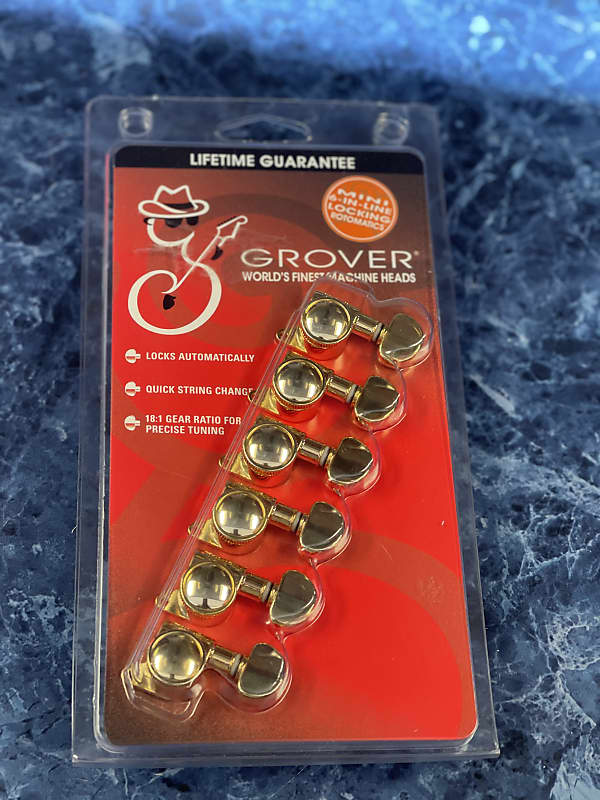 Grover 505G6 Mini Rotogrip Locking Guitar Tuning Machine Heads - 6 In-Line image 1