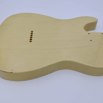 3lbs 9oz BloomDoom Nitro Lacquer Aged Relic Blonde T-style Vintage Custom Guitar Body image 15