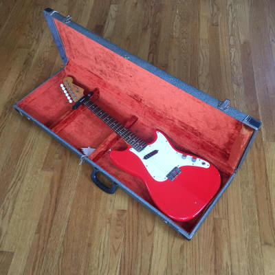 Vintage Fender Musicmaster 1960 Fiesta Red Nitro Lacquer 22.5” Short Scale Solid Body Guitar Relic 6.4 lb HSC image 15