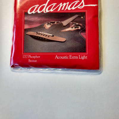 Unused Vintage American Made Kaman Adamas 1717 Phosphor Bronze Acoustic Extra Light Composite Guitar Strings 10-47 Guage Still in Package from Late 1980s to Early 1990s When I Bought Them New for sale