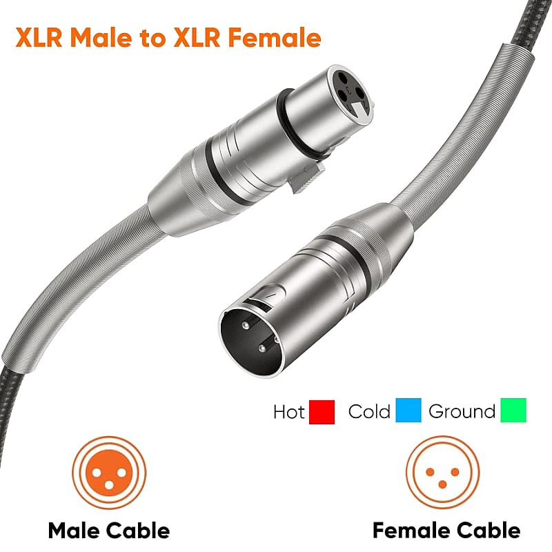 CableCreation XLR Cable, 3FT XLR Male to XLR Female Balanced 3 PIN XLR  Microphone Cable Compatible with Shure SM Microphone, Behringer, Speaker