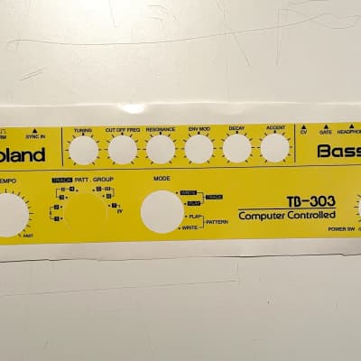 Roland TB-303 panel overlay/sticker Yellow