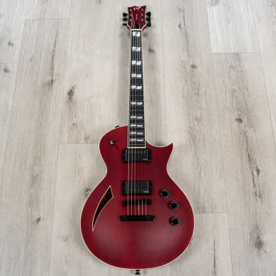 ESP USA Eclipse Semi-Hollow Guitar, Ebony Fretboard, EMG 57 / 66, Black Cherry image 3