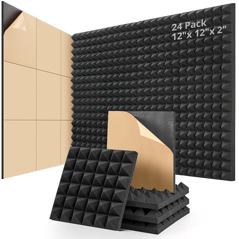 Sound Proof Foam Panels, Self Adhesive Acoustic Panels 24 | Reverb