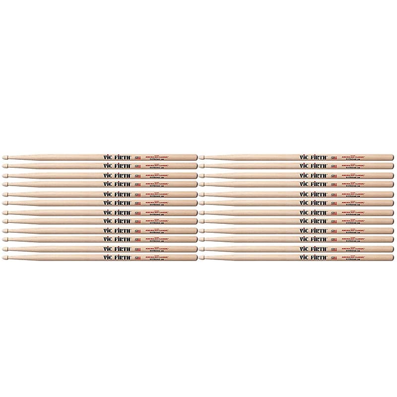 Vic Firth X5B Extreme 5B Wood Tip Drum Sticks (12 Pair Reverb