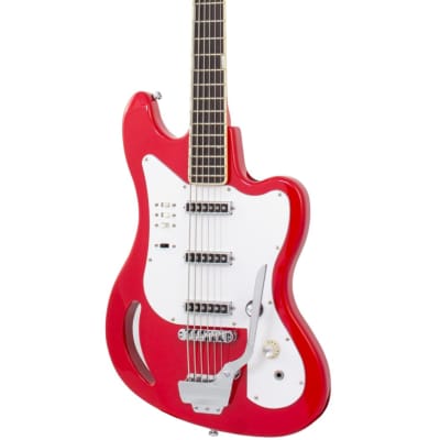 Eastwood TB64 6-String Bass Fiesta Red image 3